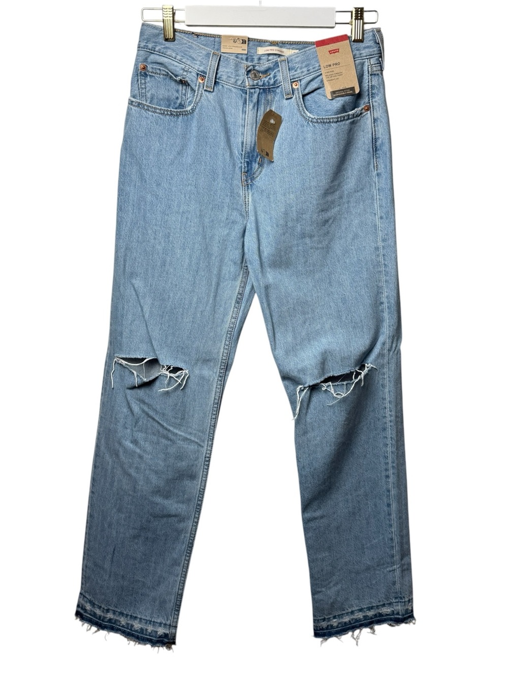 Levi's Womens Low Pro Straight Medium Indigo Jeans Mid Rise Relaxed Fit Size 27